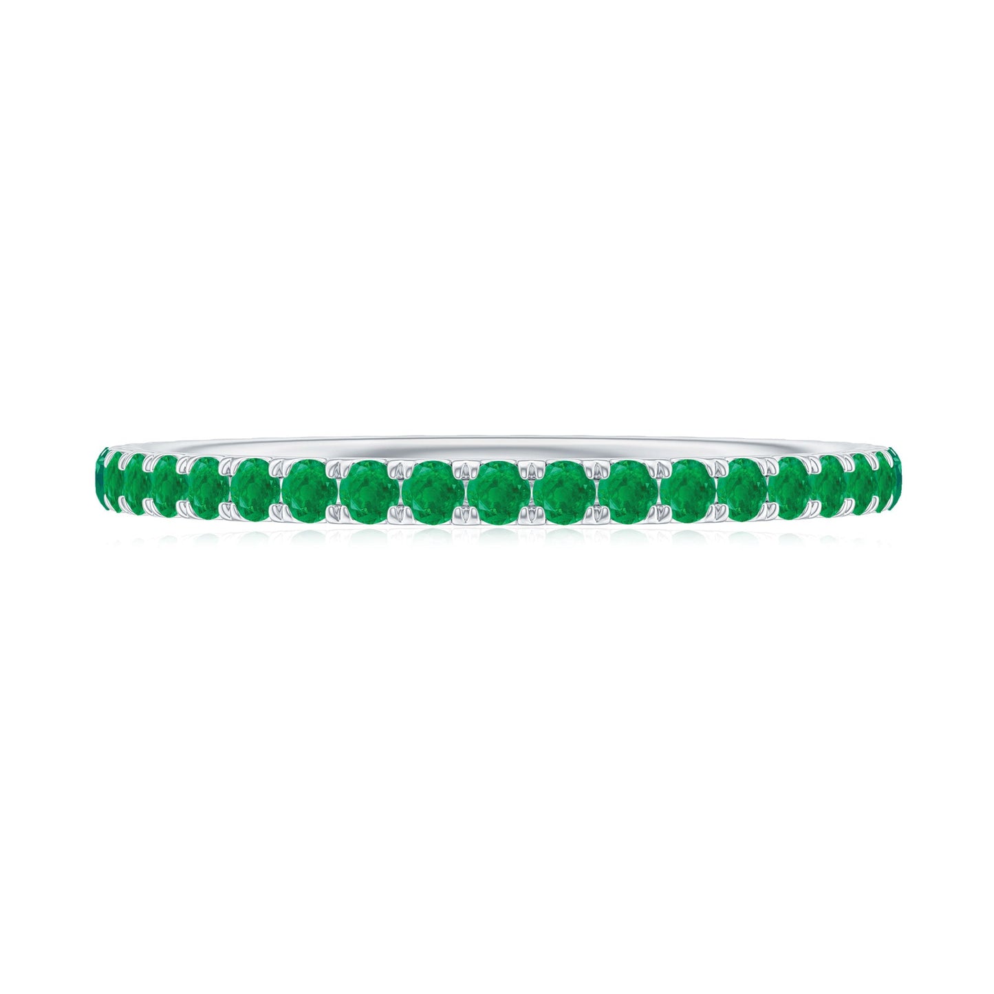 Natural Emerald Eternity Stackable Ring for Women
