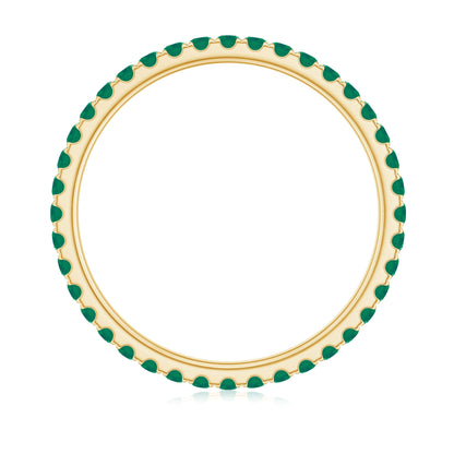 Natural Emerald Eternity Stackable Ring for Women