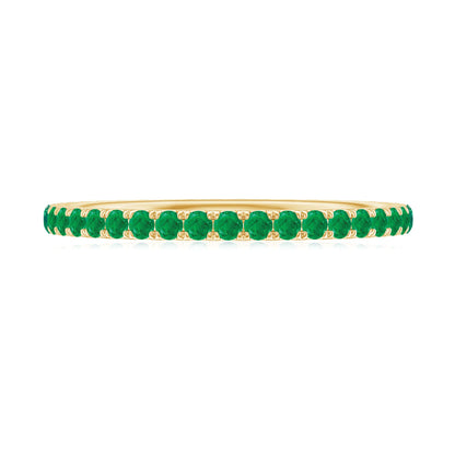 Natural Emerald Eternity Stackable Ring for Women