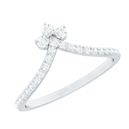 Certified Moissanite Chevron Wedding Ring Enhancer for Women