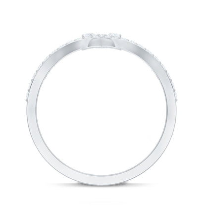 Certified Moissanite Chevron Wedding Ring Enhancer for Women