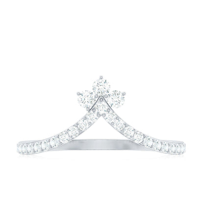 Certified Moissanite Chevron Wedding Ring Enhancer for Women