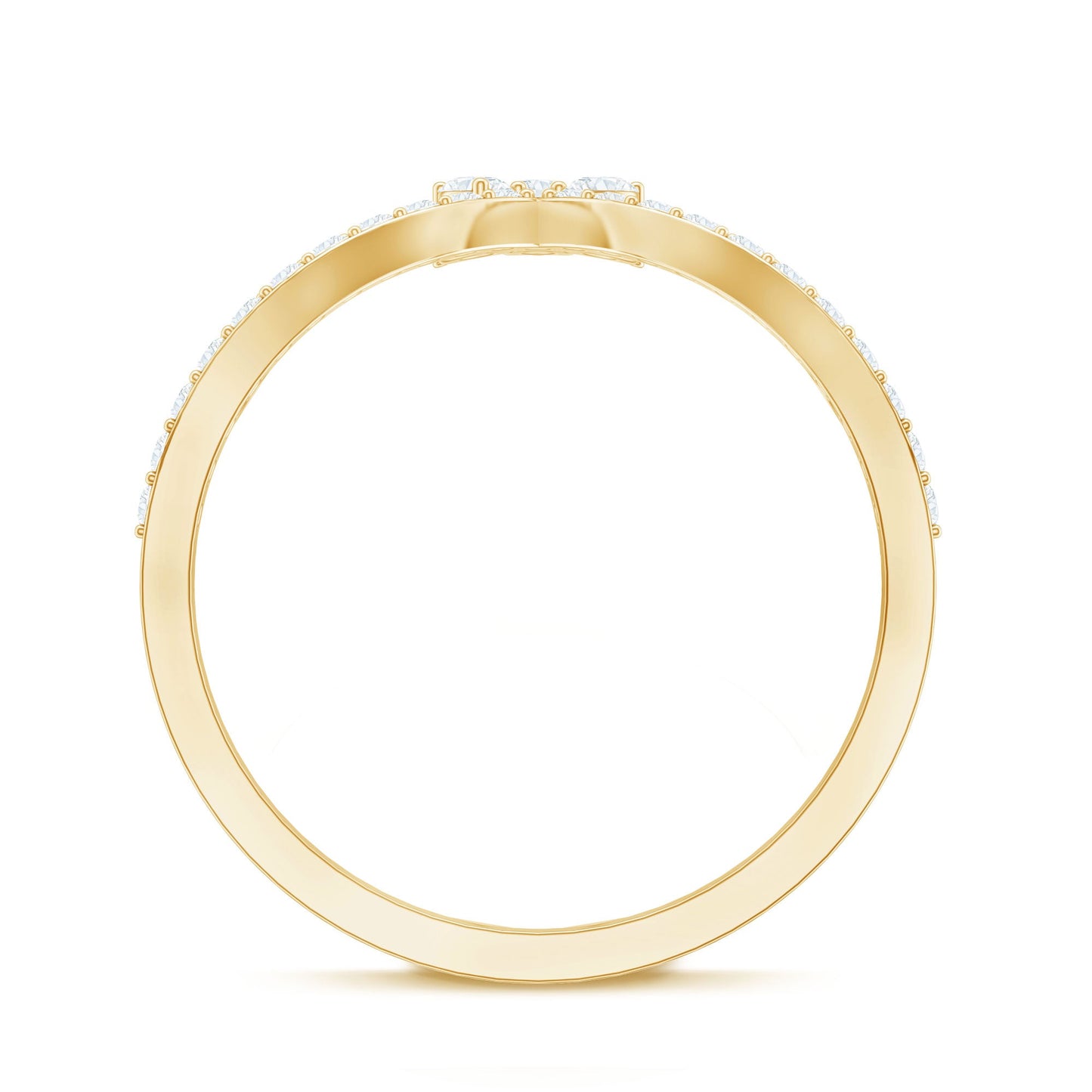 Certified Moissanite Chevron Wedding Ring Enhancer for Women
