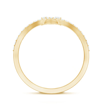 Certified Moissanite Chevron Wedding Ring Enhancer for Women