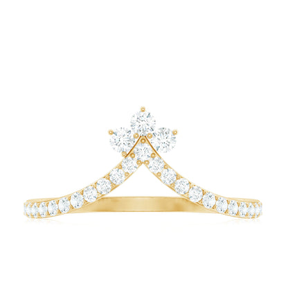 Certified Moissanite Chevron Wedding Ring Enhancer for Women