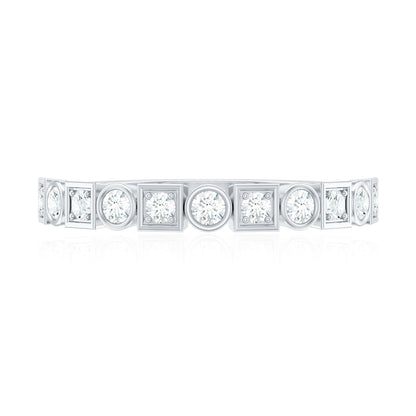 Certified Moissanite Geometric Wedding Band