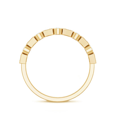 Certified Moissanite Geometric Wedding Band