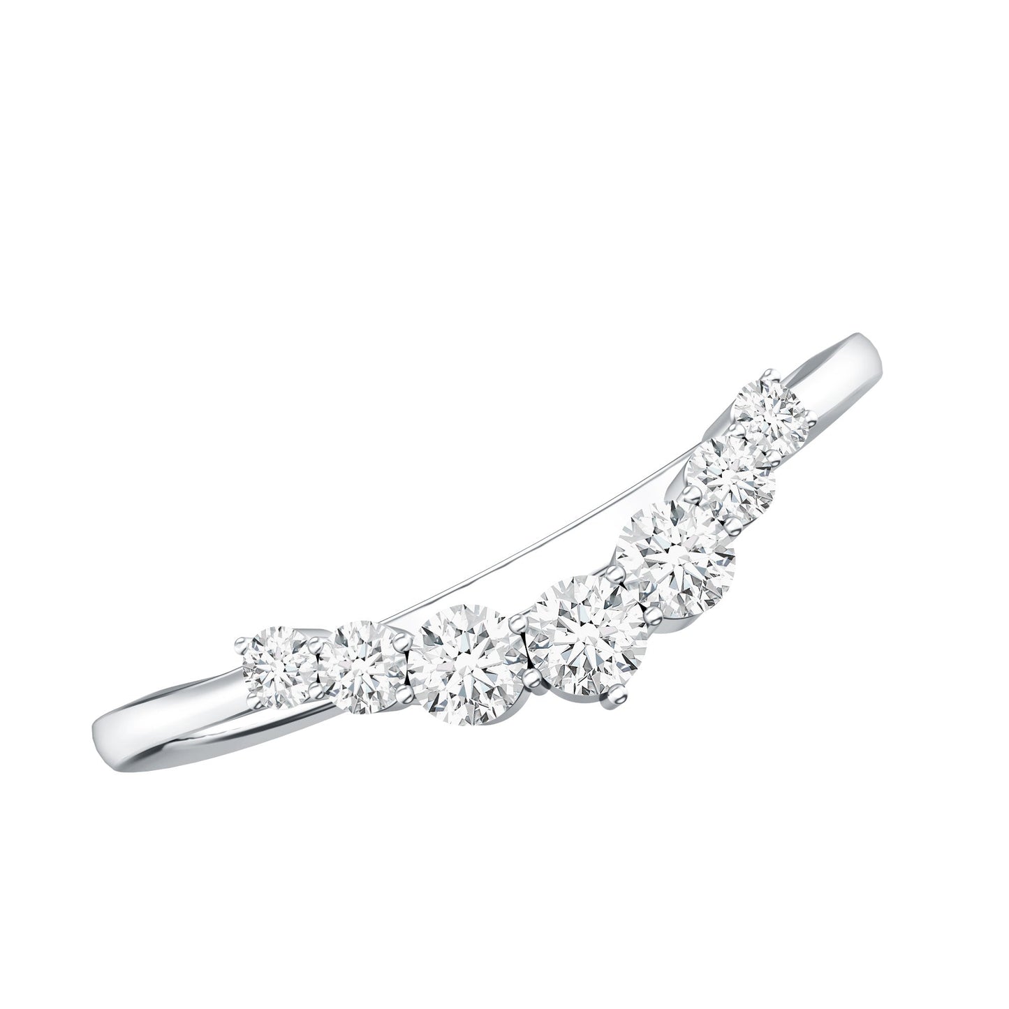 Certified Moissanite Chevron Ring Enhancer for Women