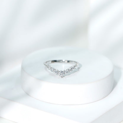 Certified Moissanite Chevron Ring Enhancer for Women