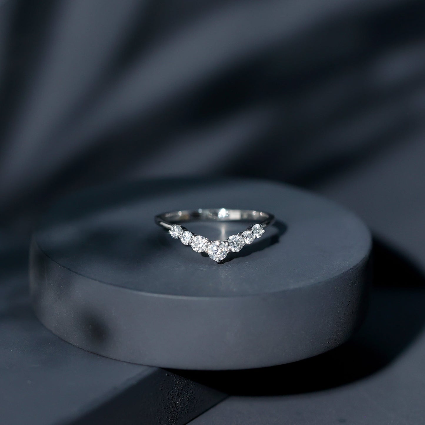 Certified Moissanite Chevron Ring Enhancer for Women