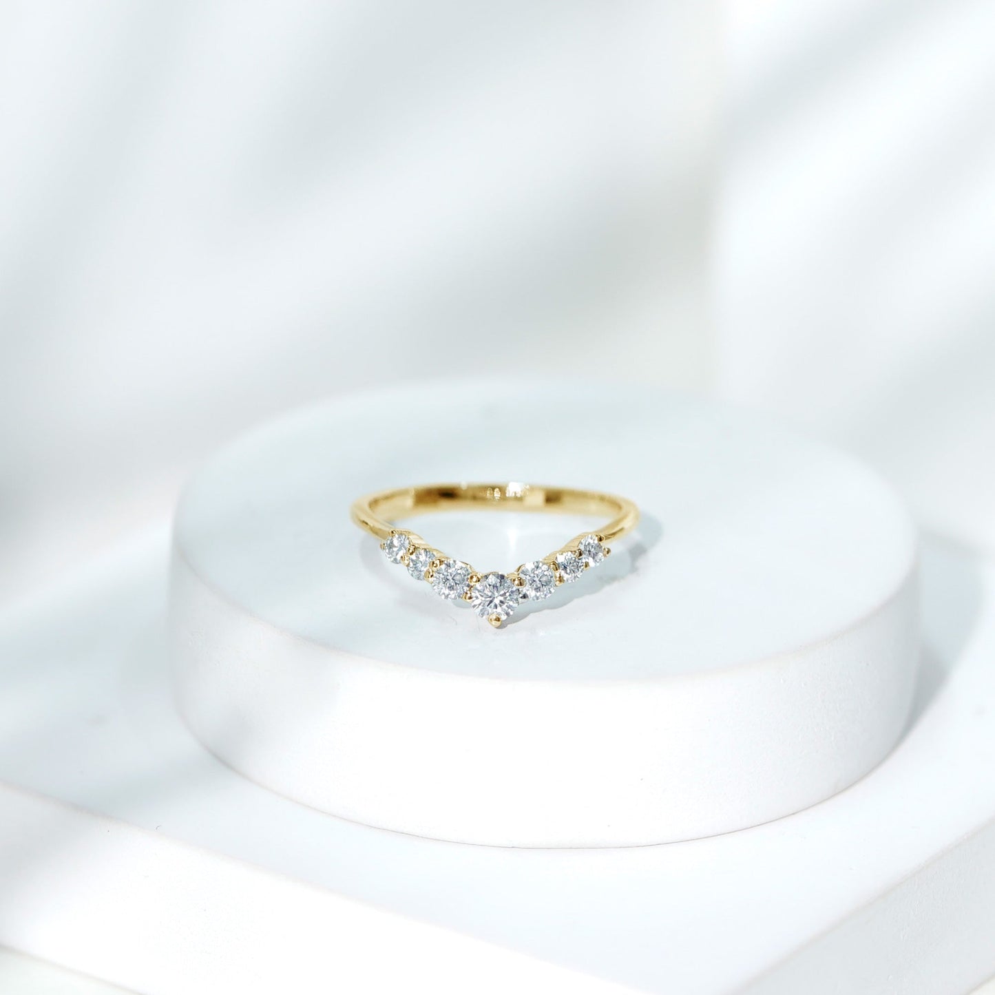 Certified Moissanite Chevron Ring Enhancer for Women