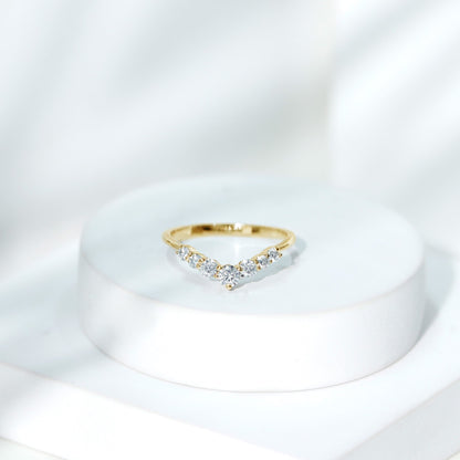 Certified Moissanite Chevron Ring Enhancer for Women
