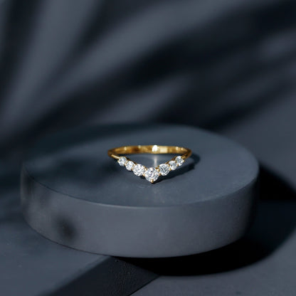 Certified Moissanite Chevron Ring Enhancer for Women