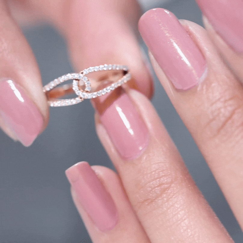 Certified Moissanite Infinity Promise Ring