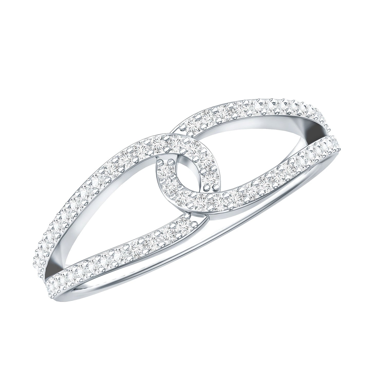 Certified Moissanite Infinity Promise Ring