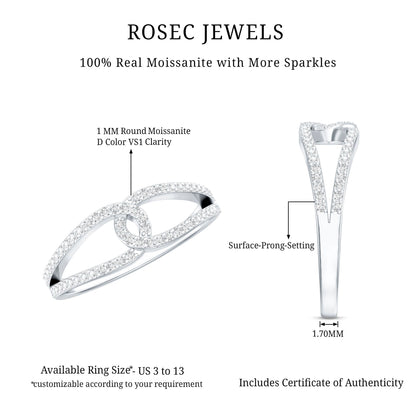 Certified Moissanite Infinity Promise Ring