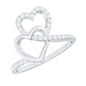Certified Moissanite 2 Heart Promise Ring