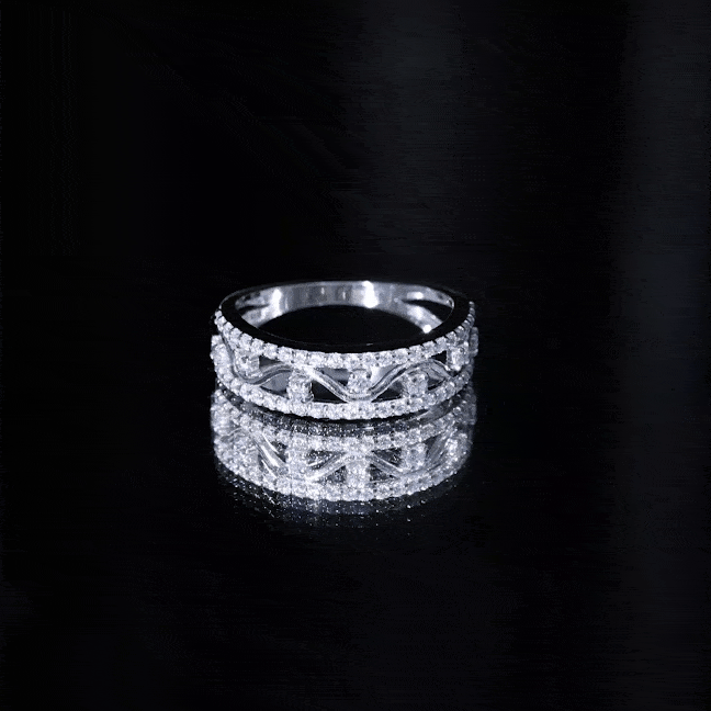 Certified Moissanite Wedding Anniversary Band for Her