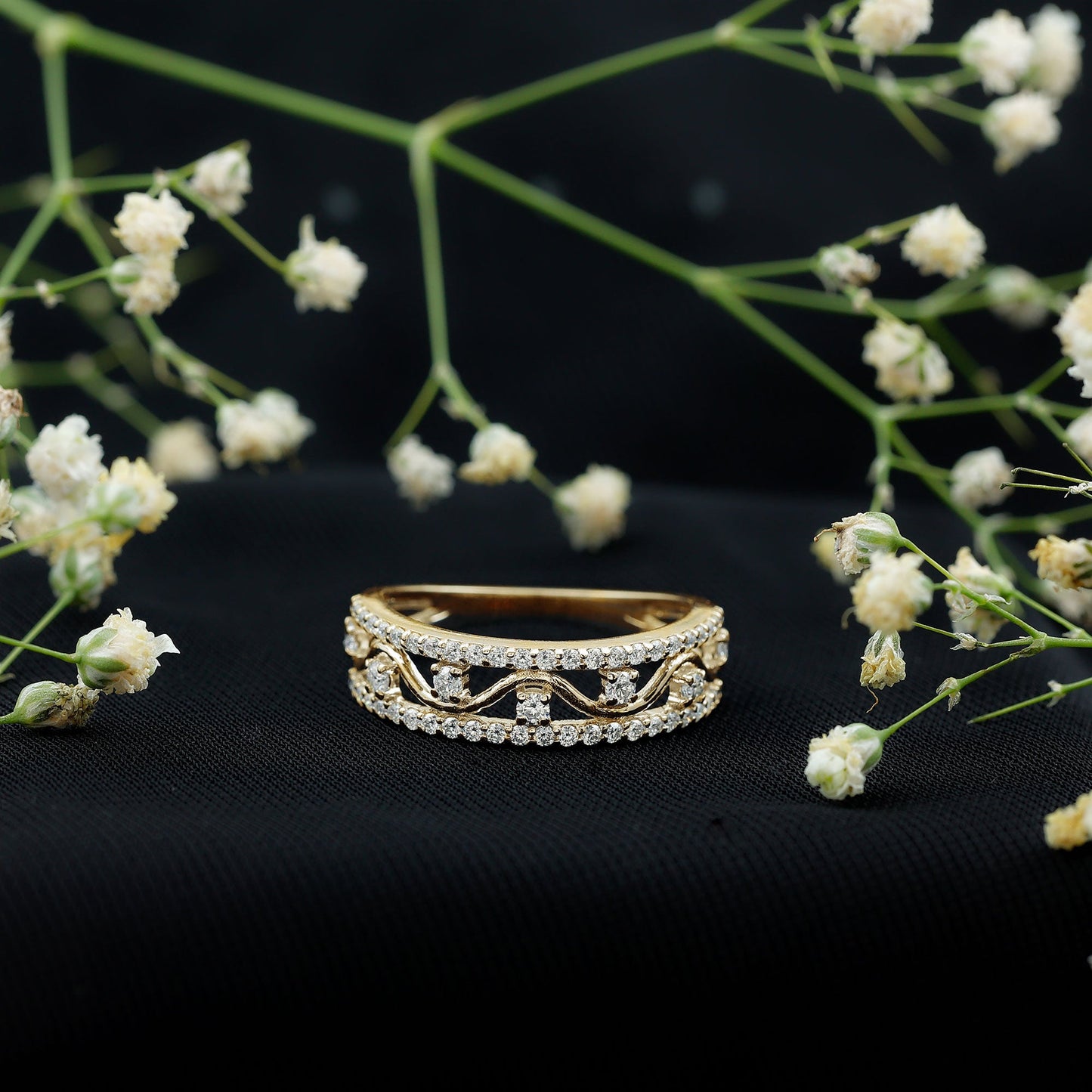 Certified Moissanite Wedding Anniversary Band for Her