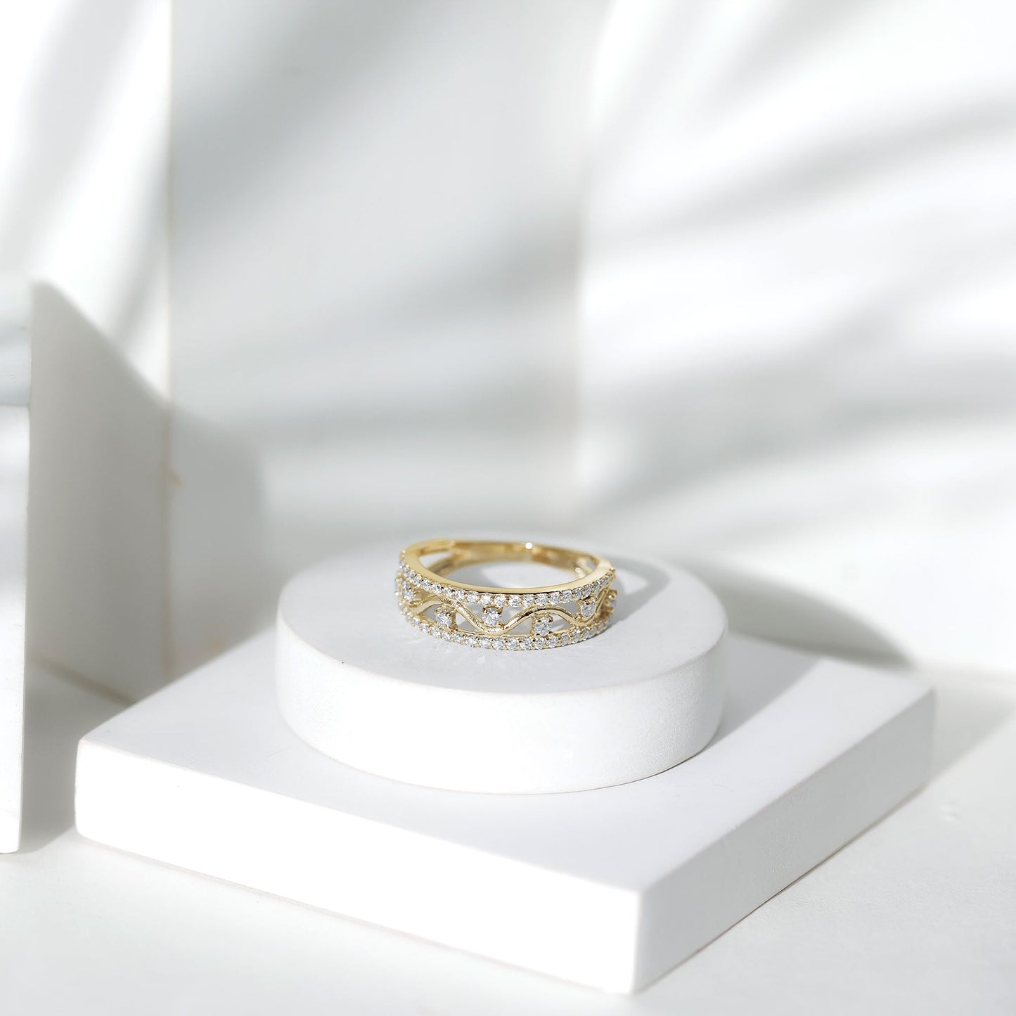 Certified Moissanite Wedding Anniversary Band for Her