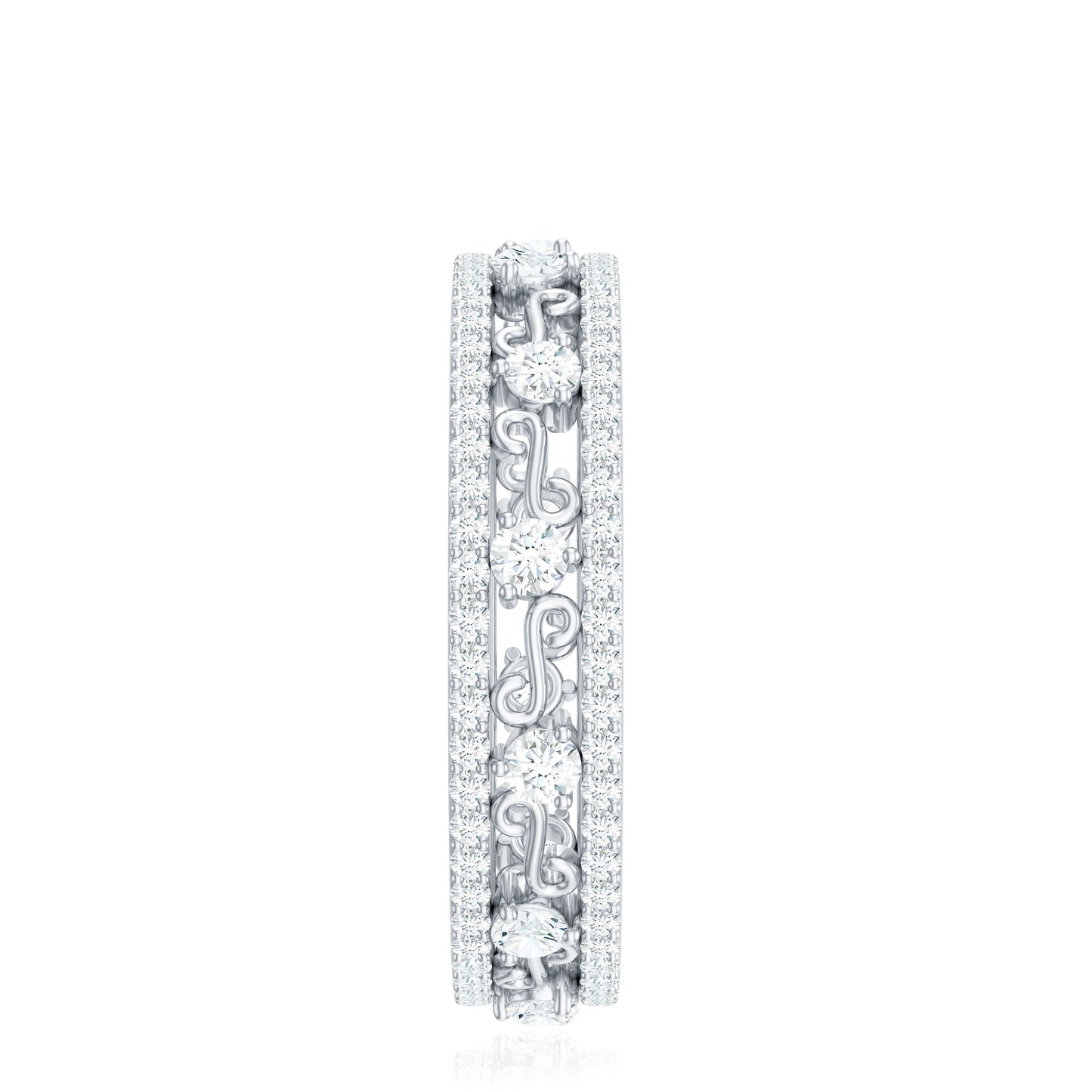 Certified Moissanite Wedding Band