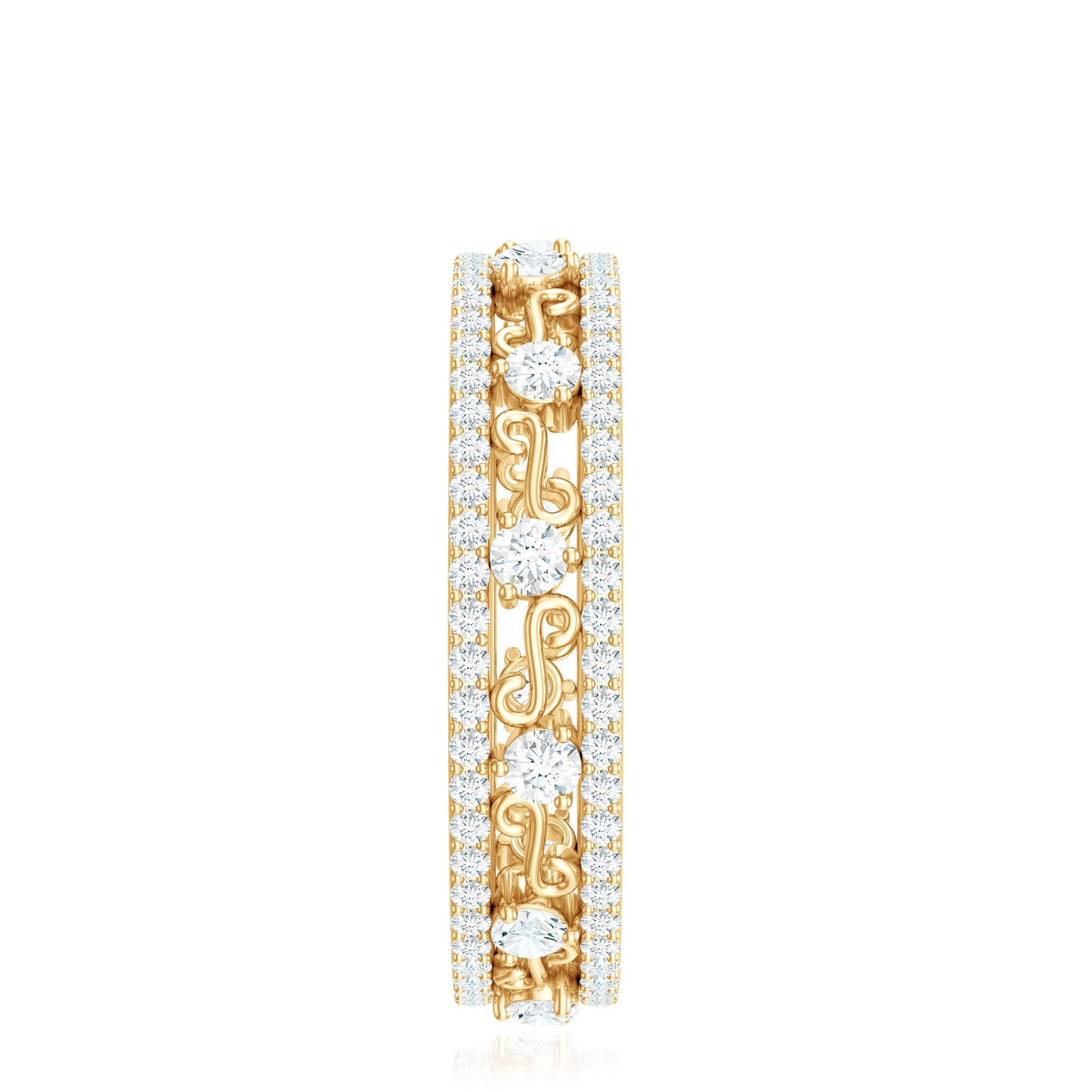 Certified Moissanite Wedding Band