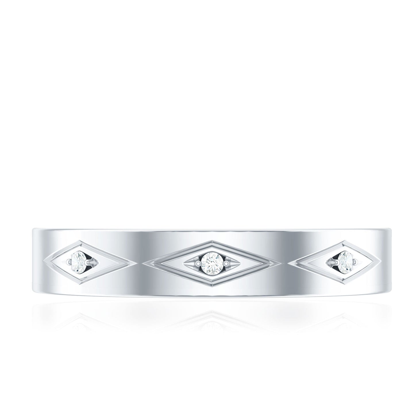 Certified Three Diamond Wedding Band Ring