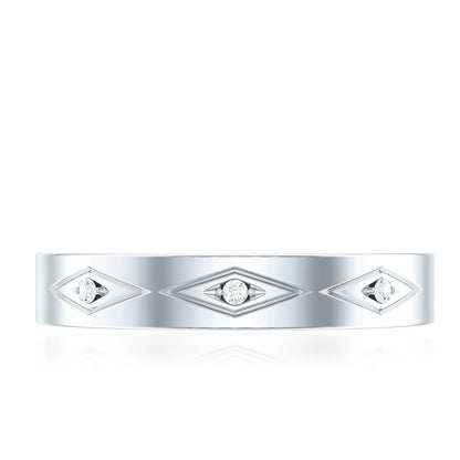 Certified Three Diamond Wedding Band Ring