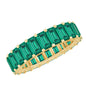 Emerald Cut Lab Grown Emerald Eternity Wedding Band