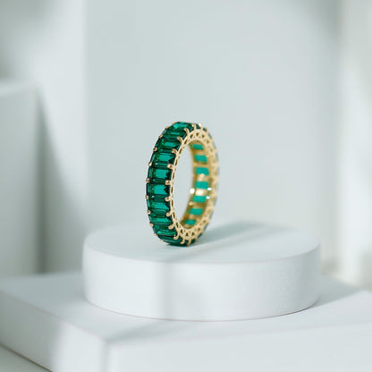 Certified Lab Created Emerald Full Eternity Ring
