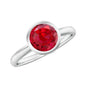 Bezel Set 2.3 Carat Lab Created Ruby Solitaire Engagement Ring