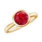 Bezel Set 2.3 Carat Lab Created Ruby Solitaire Engagement Ring