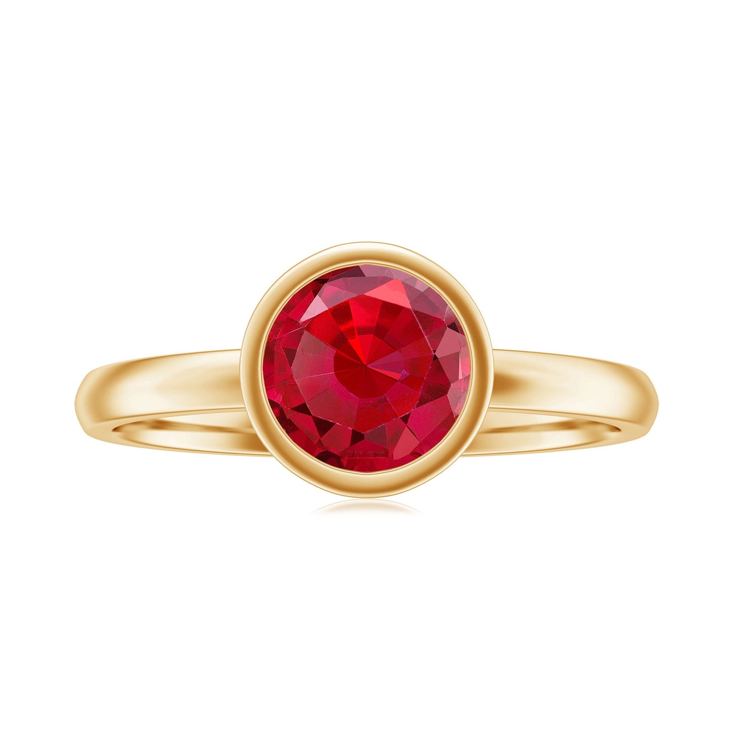 Bezel Set 2.3 Carat Lab Created Ruby Solitaire Engagement Ring