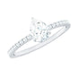 Certified Moissanite Teardrop Engagement Ring with Side Stones