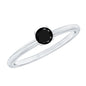 Simple Black Onyx Solitaire Promise Ring for Women