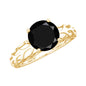 Natural 2.6 Carat Black Spinel Solitaire Engagement Ring for Women