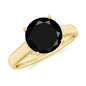 Genuine 2 Carat Black Onyx Engagement Ring with Surprise Diamond