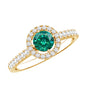 Certified Lab Grown Emerald Diamond Halo Engagement Ring