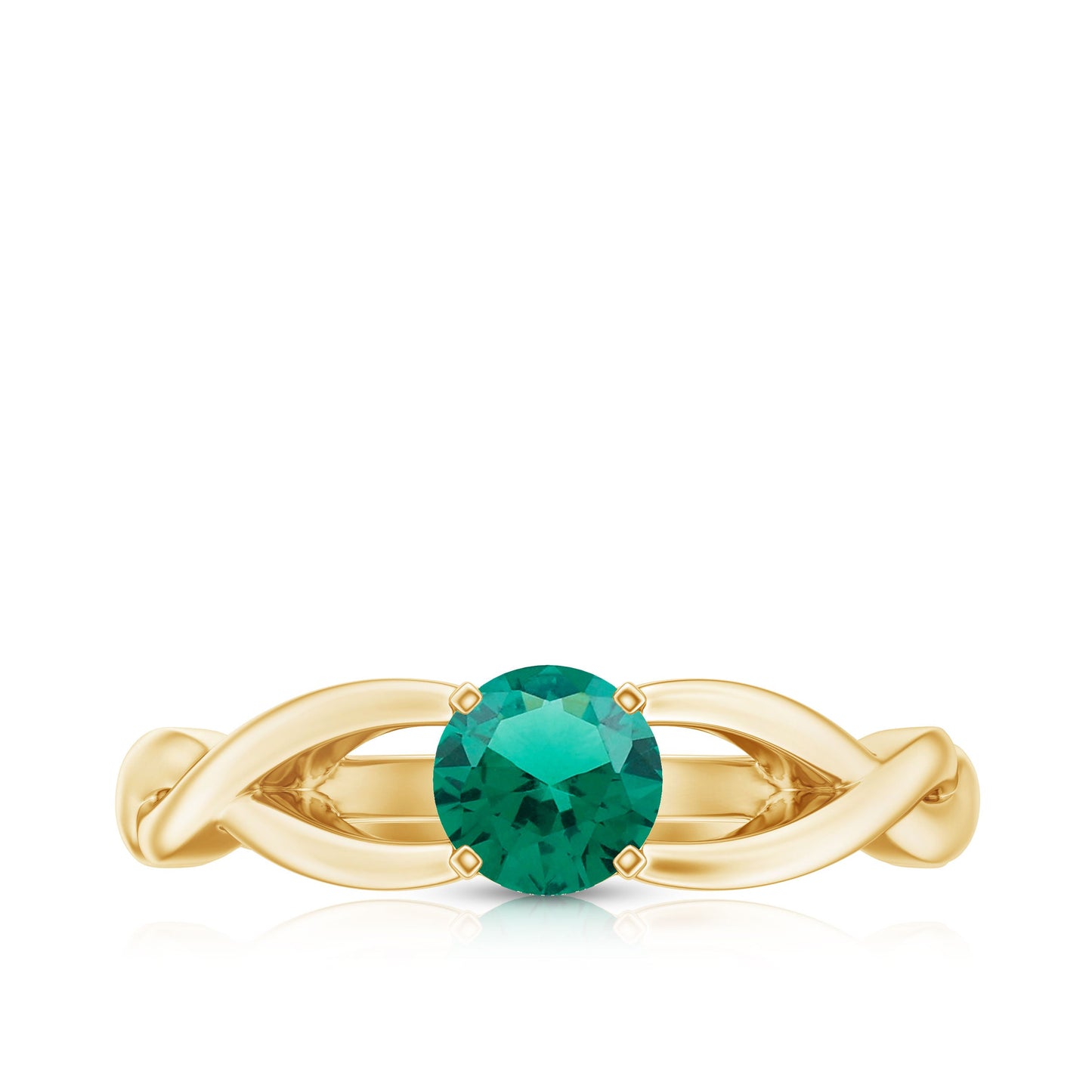 Certified Lab Grown Emerald Crossover Ring with Diamond