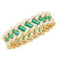 Certified Baguette Lab Grown Emerald Braided Wedding Band with Moissanite