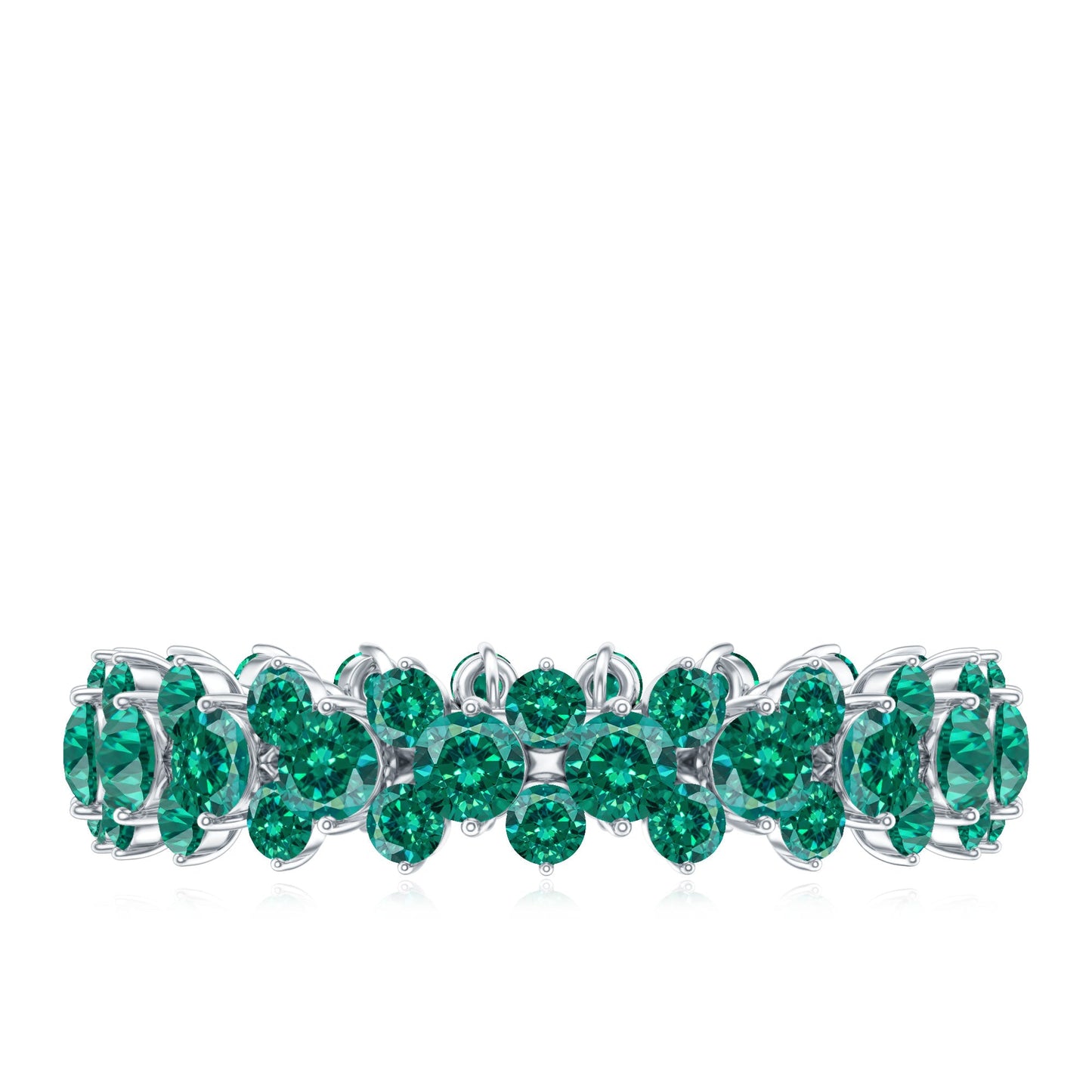 Certified Lab Grown Emerald Eternity Anniversary Band