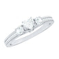 Natural Diamond Three Stone Ring with Beaded Details