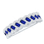 Certified Baguette Lab Grown Blue Sapphire Half Eternity Band with Diamond