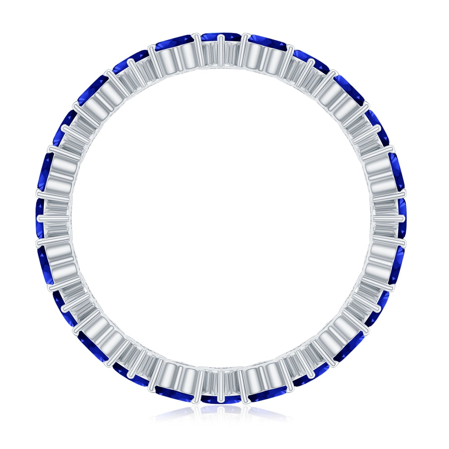 Certified Lab Grown Blue Sapphire Heart Eternity Band for Women