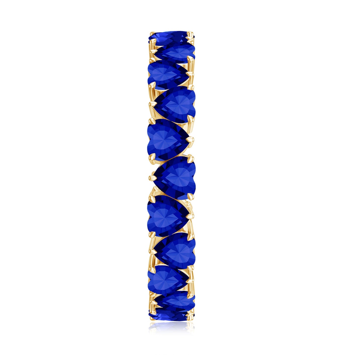 Certified Lab Grown Blue Sapphire Heart Eternity Band for Women