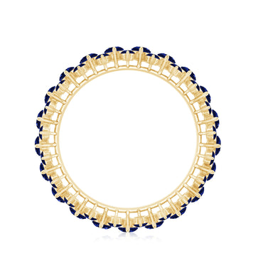 Certified Lab Grown Blue Sapphire Eternity Band Ring for Women