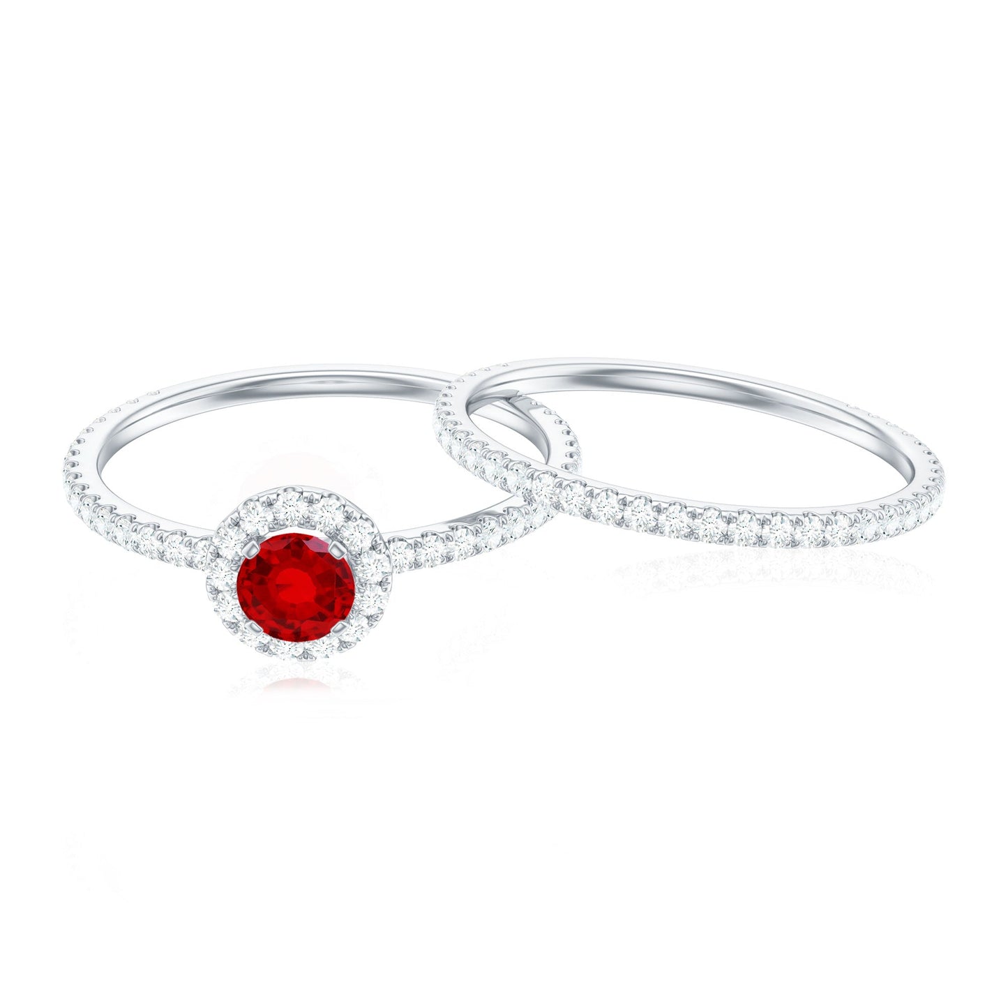 Certified Lab Grown Ruby Minimal Engagement Ring with Enhancer