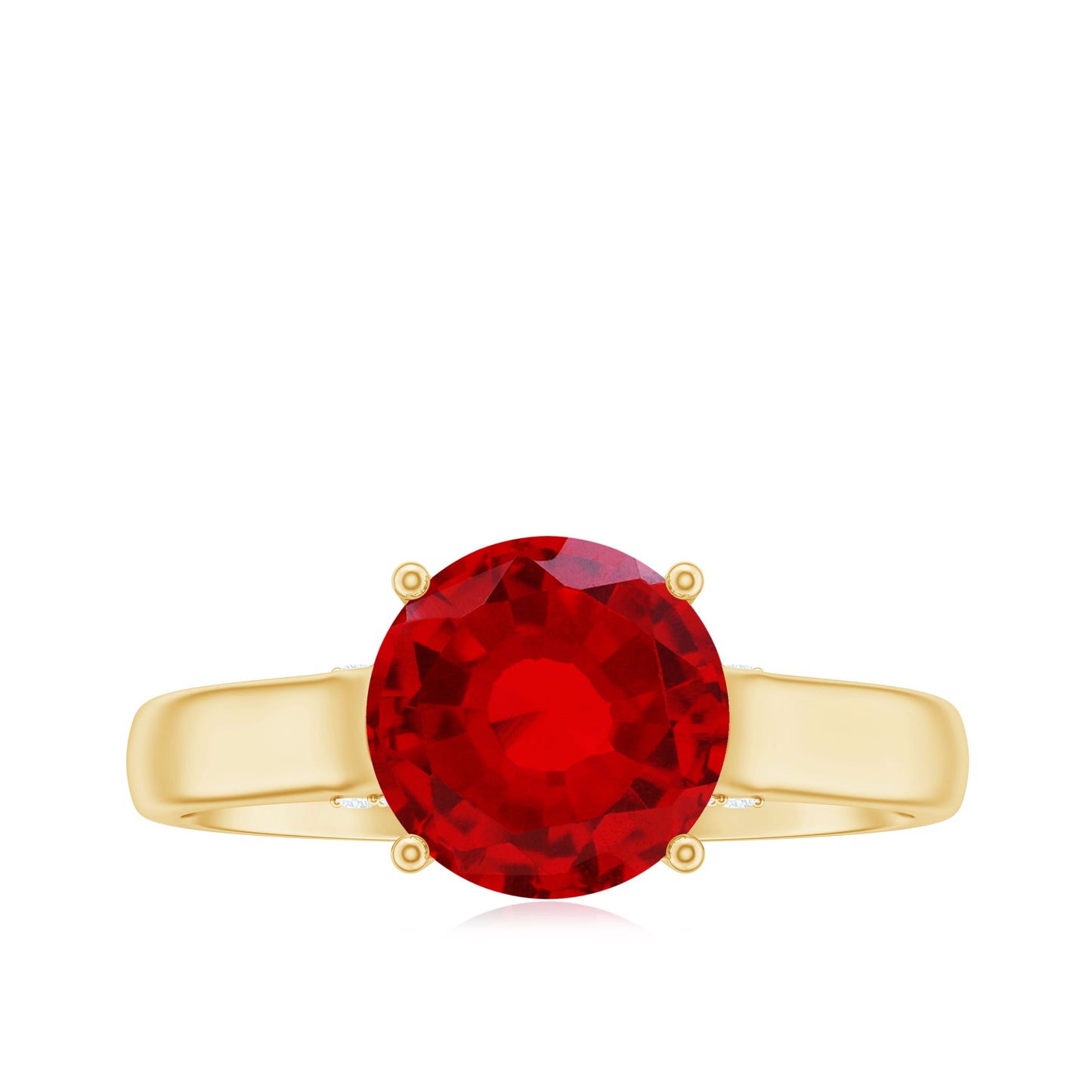 Solitaire 2.3 Carat Lab Created Ruby Engagement Ring with Surprise Diamonds