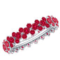 Lab Created Ruby Cluster Wedding Band for Women