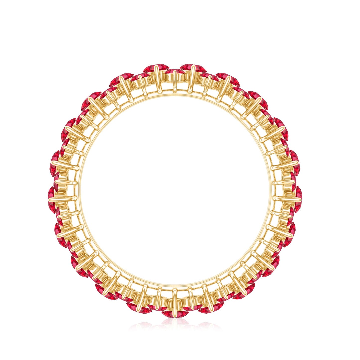 Lab Created Ruby Cluster Wedding Band for Women